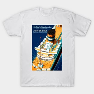 Vintage Travel Poster Netherlands Holland America Line T-Shirt